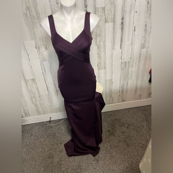 Windsor Purple Mermaid Evening Gown Size Small Formal Prom Dress Crisscross Bodi - Picture 3 of 6